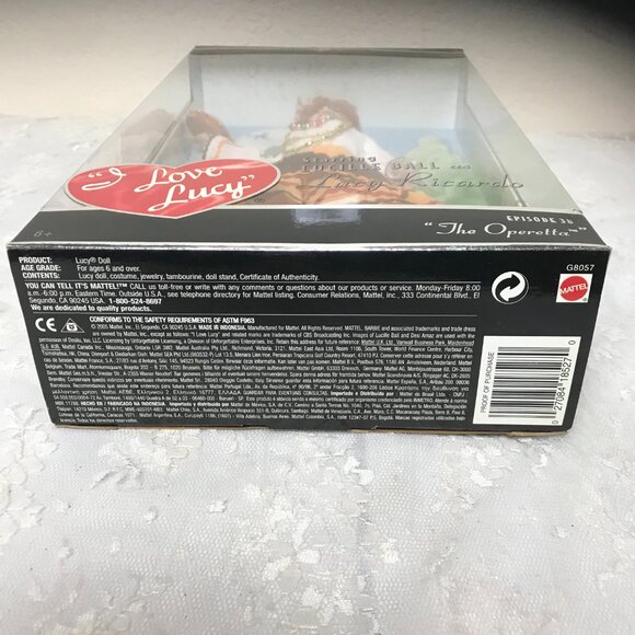 2005 Mattel I Love Lucy Episode 38 The Operetta K8670 Barbie B Collector - Picture 5 of 5